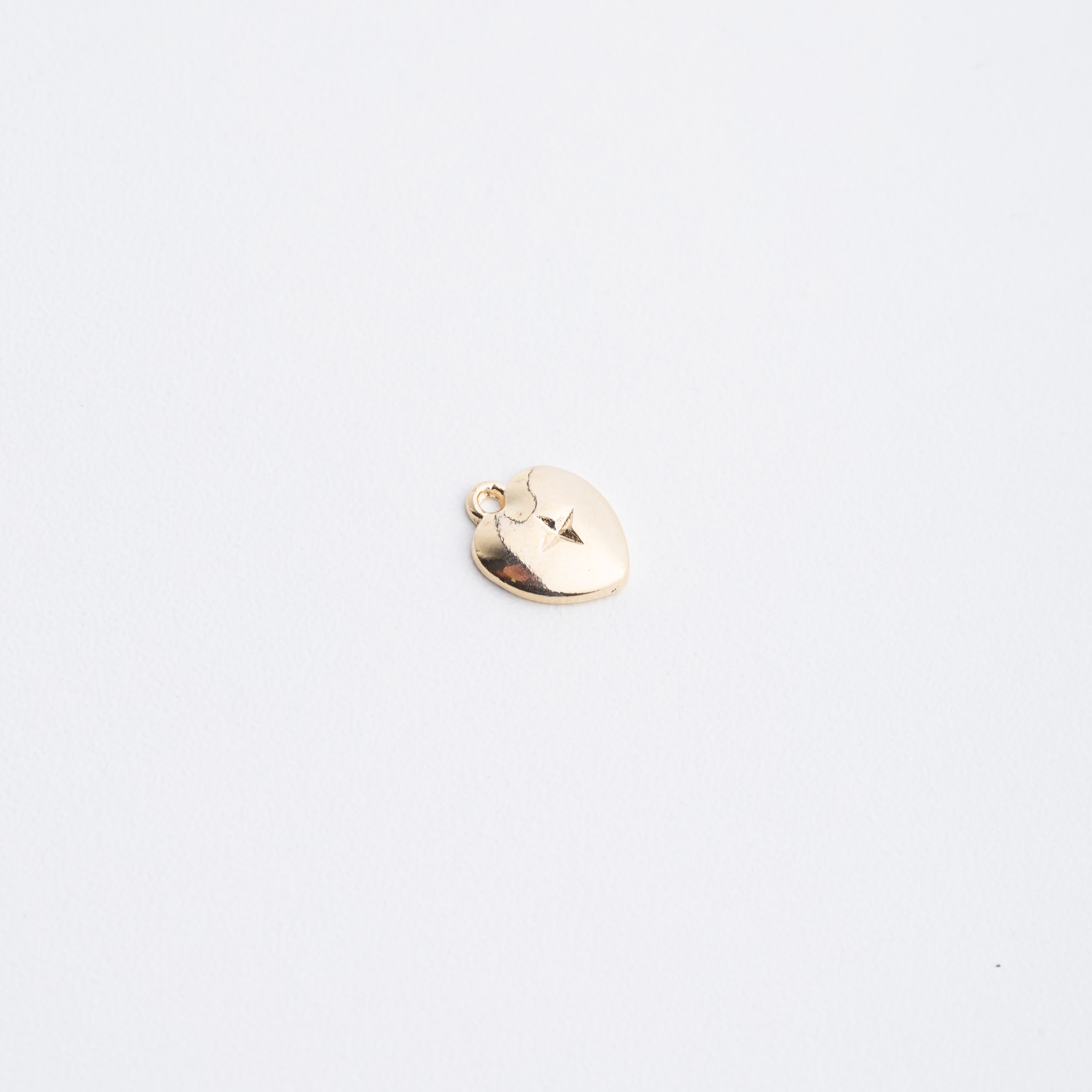 19549 Gold Heart Pendant with Central Star